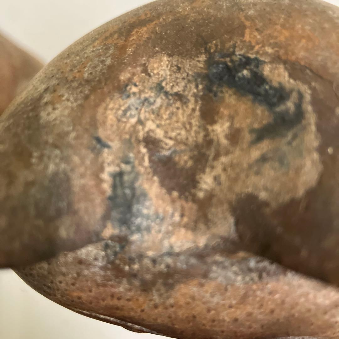 E-4昭和レトロ 招き猫 木製 置物 木彫り縁起物 2点セット 古道具 オブジェ