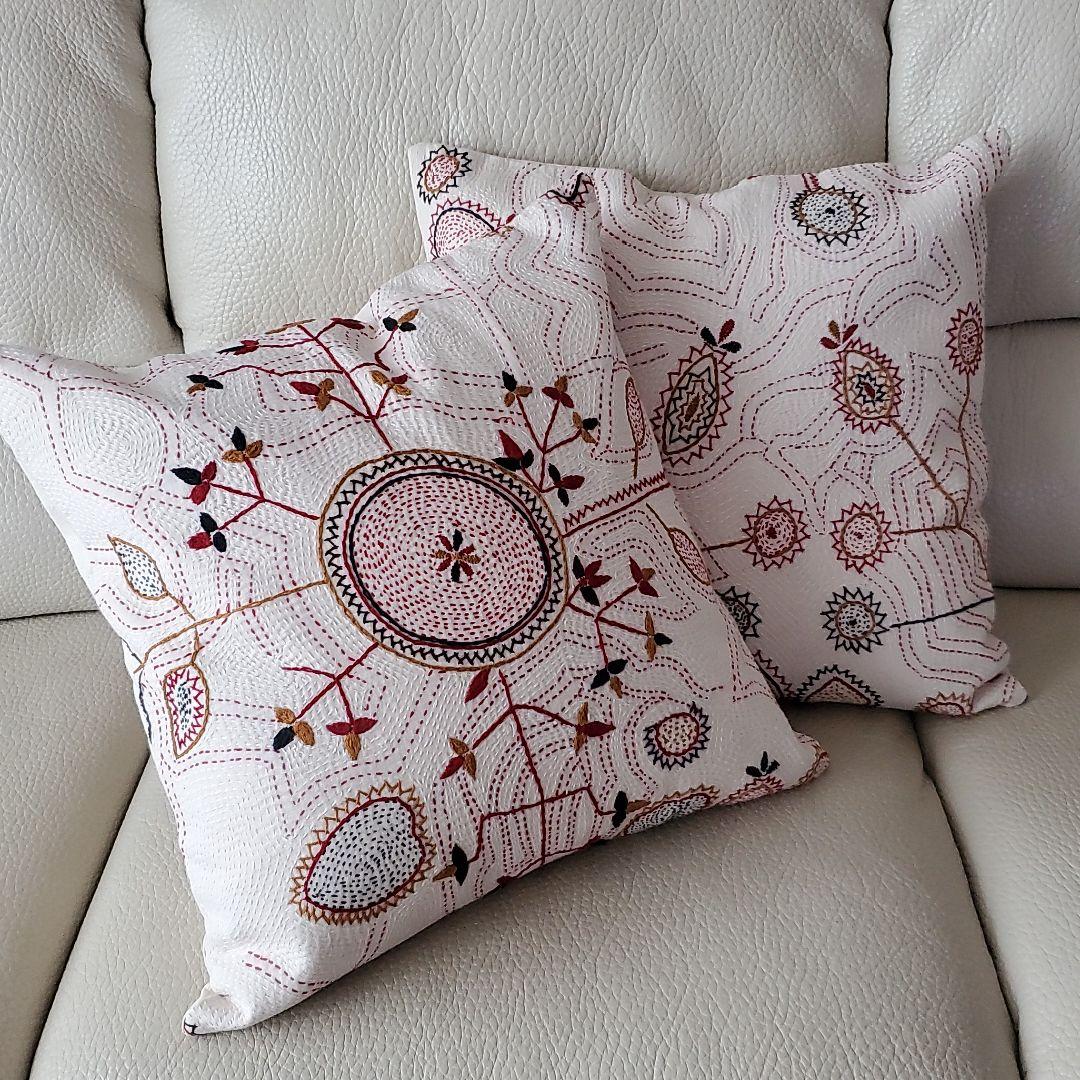 ●Special手刺繍ラリーキルト　クッションカバー　A