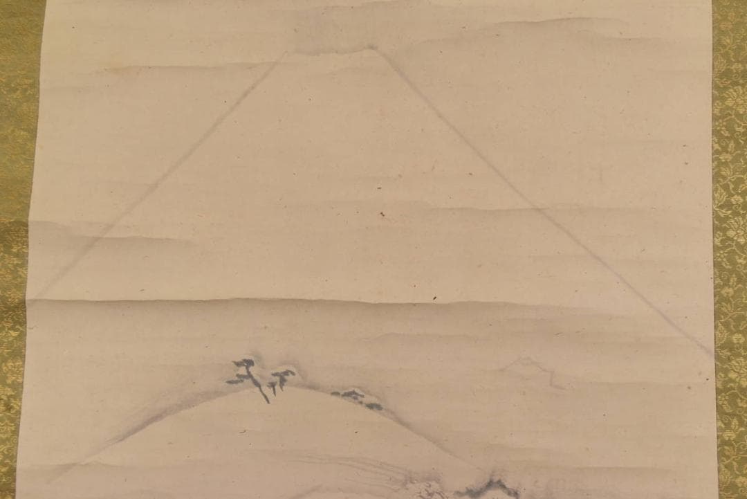 【模写】橋本雅邦/雪中富士山図/掛軸/名家伝来/AA-598