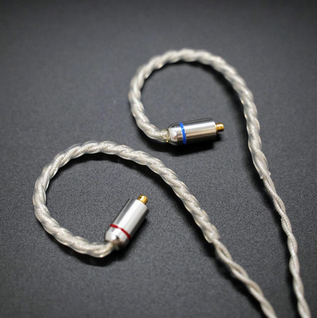 【1点のみ】7N粒子単結晶銅銀メッキ リッツ構造ケーブルMMCX3.5mm L字