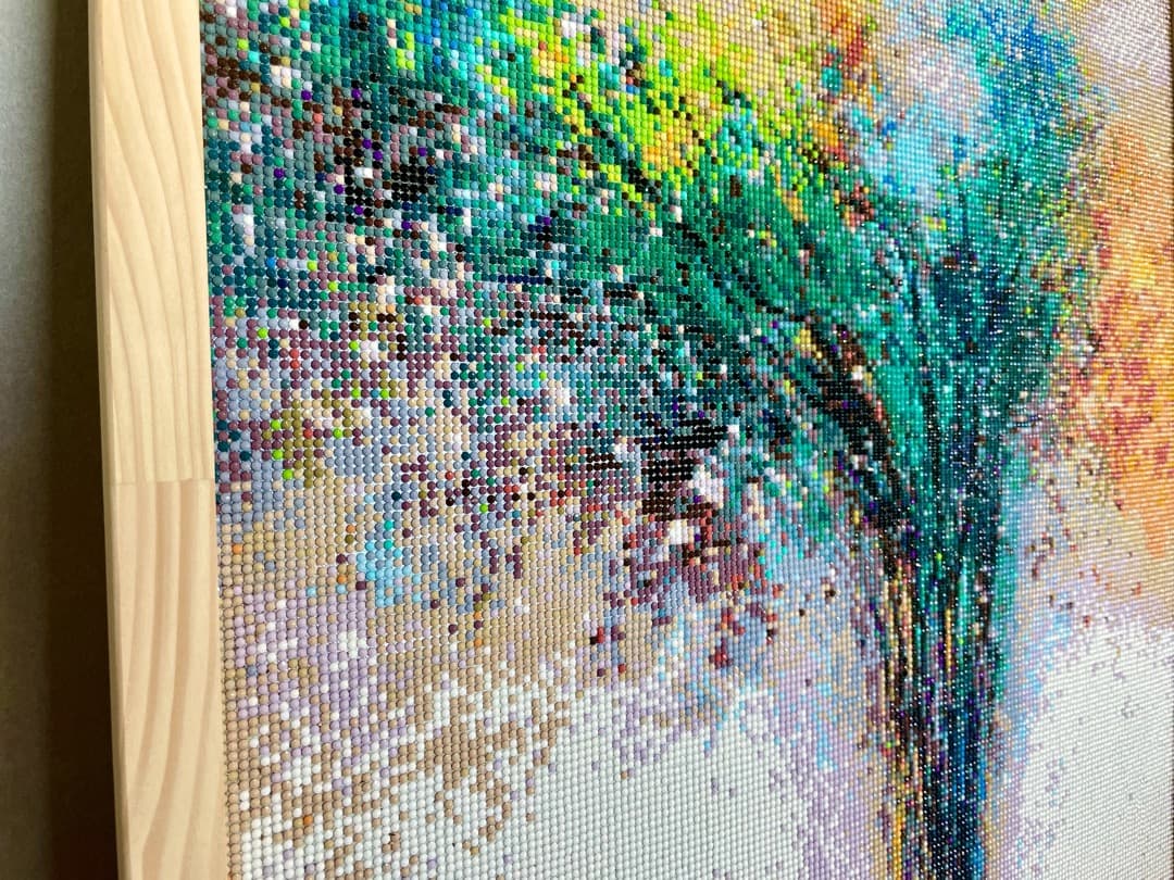 ダイヤモンドビーズ完成品【水彩画風現代アート】