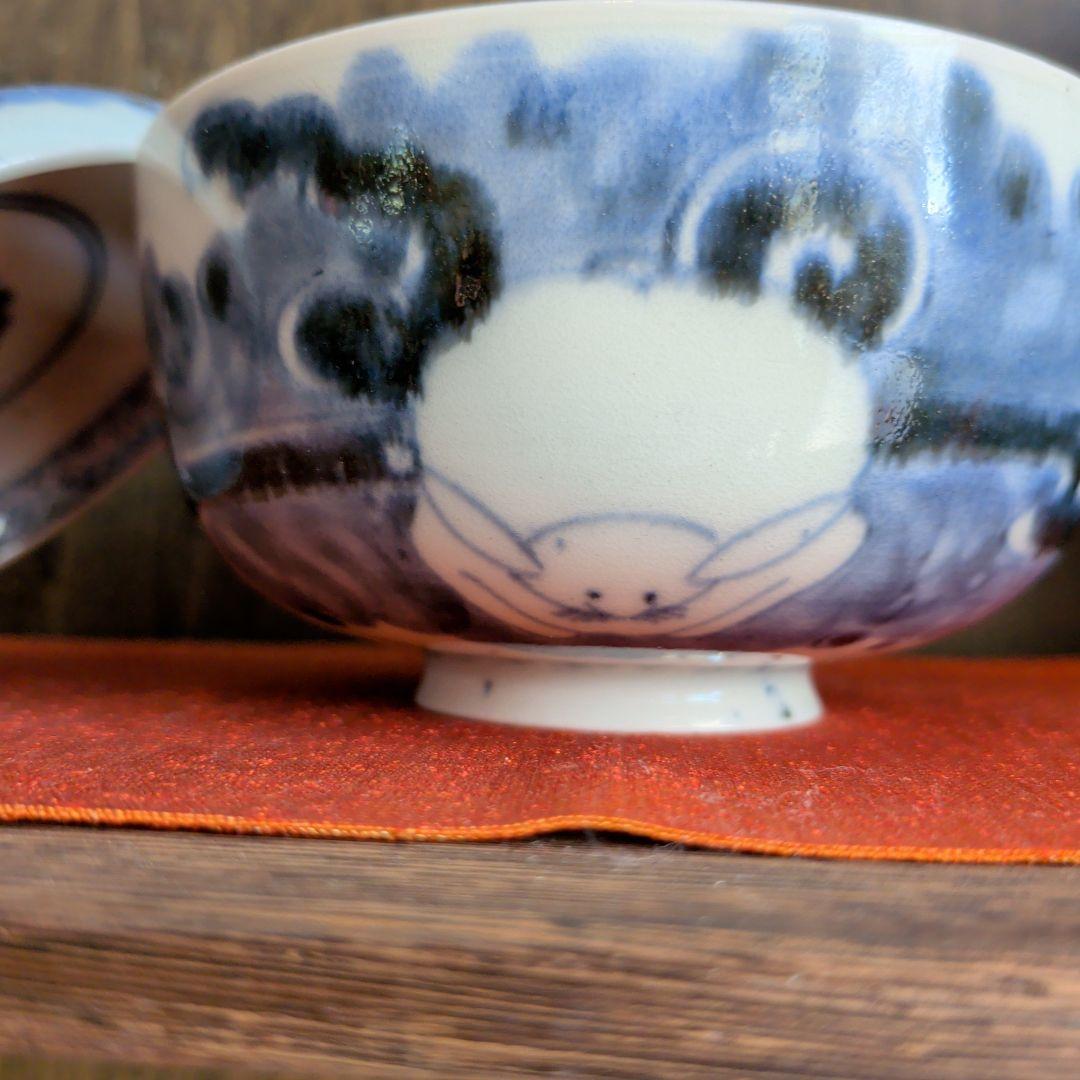 伊萬里　兎紋蓋付碗