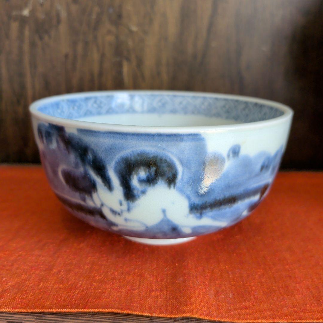 伊萬里　兎紋蓋付碗