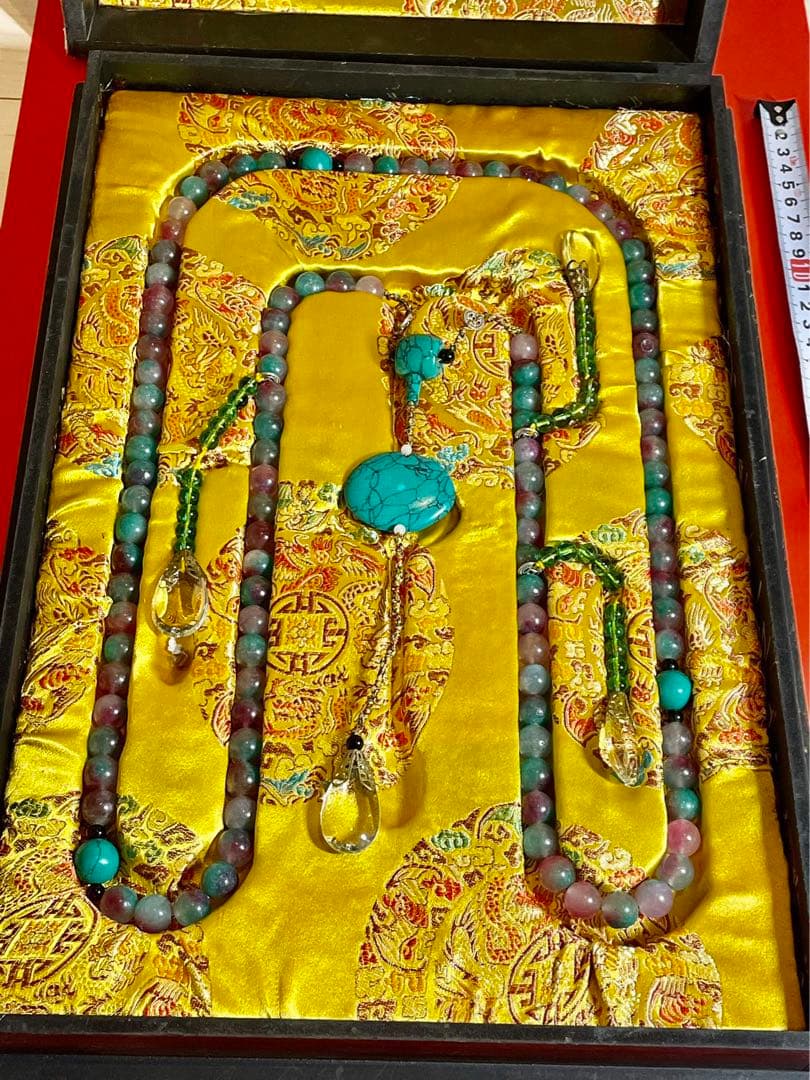 中国古美術·大清宮廷珍品旧蔵・翡翠朝珠108粒皇室専用装身具・珍品・古賞物骨董品