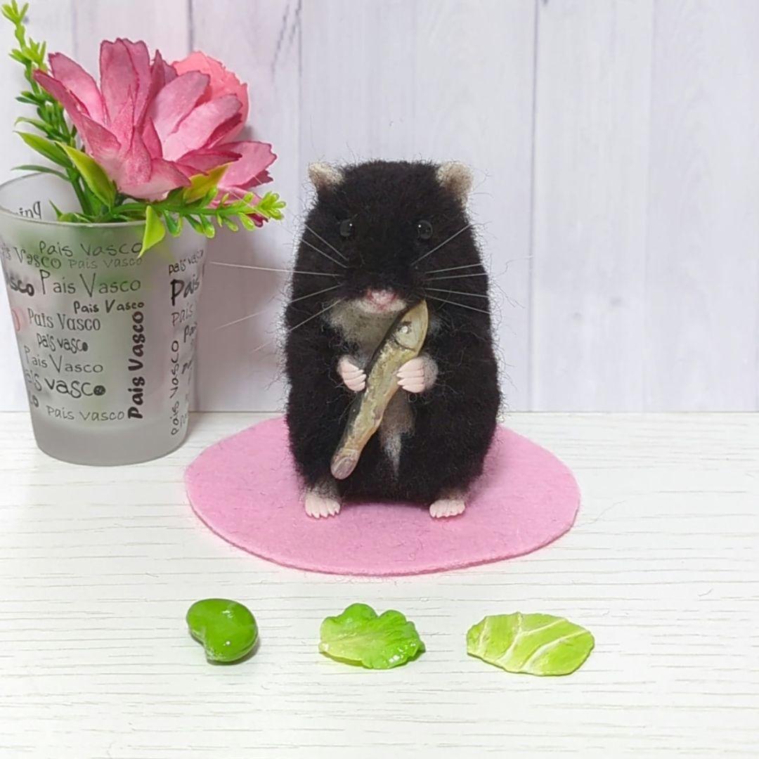 専用 362 ジャンガリアン ブラック◇羊毛フェルト