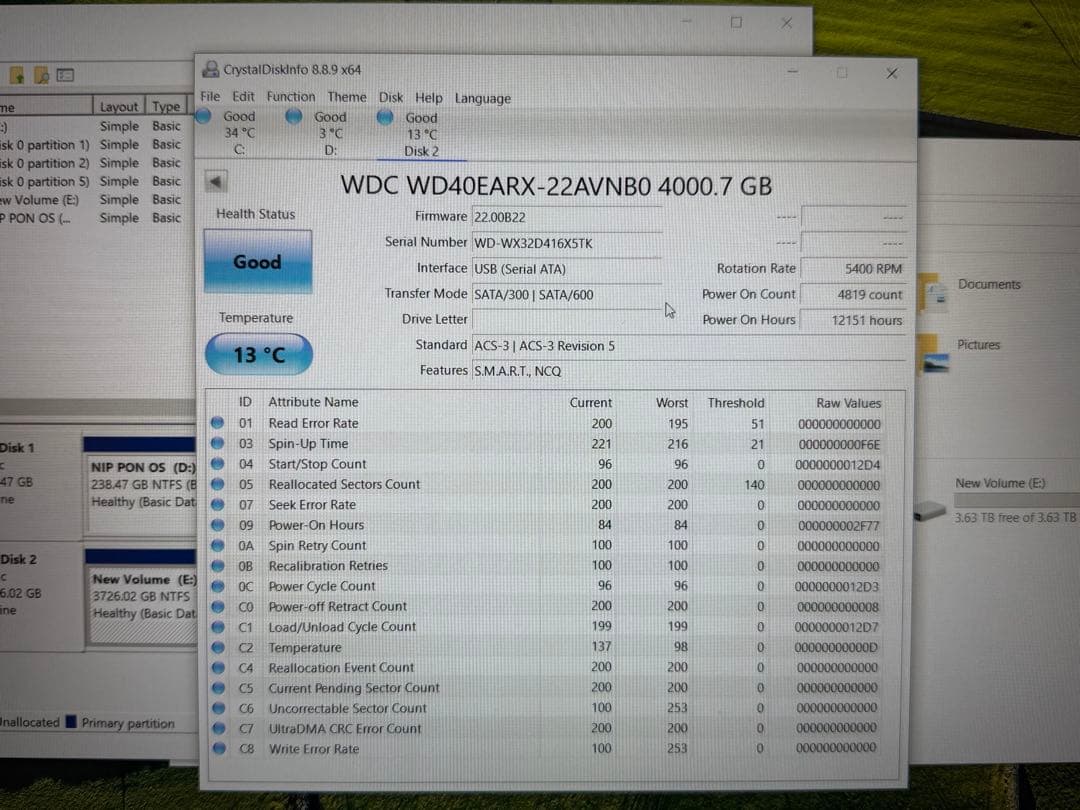 HDD 3.5インチ 容量 4000GB まとめて 2点