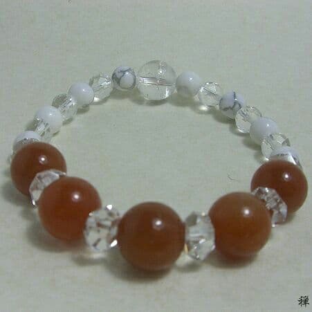 ◆天然石ブレス◆橙砂金水晶思夢(オレンジアベンチュリンシム)