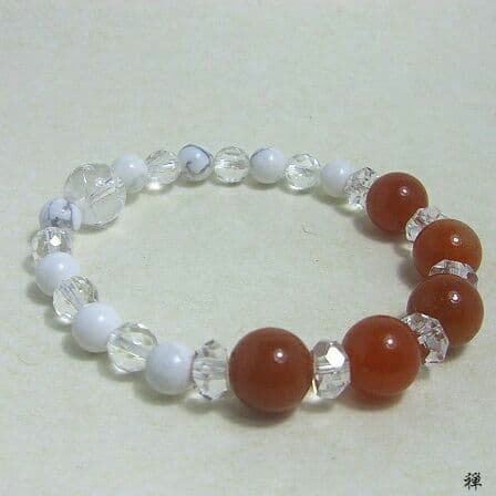 ◆天然石ブレス◆橙砂金水晶思夢(オレンジアベンチュリンシム)