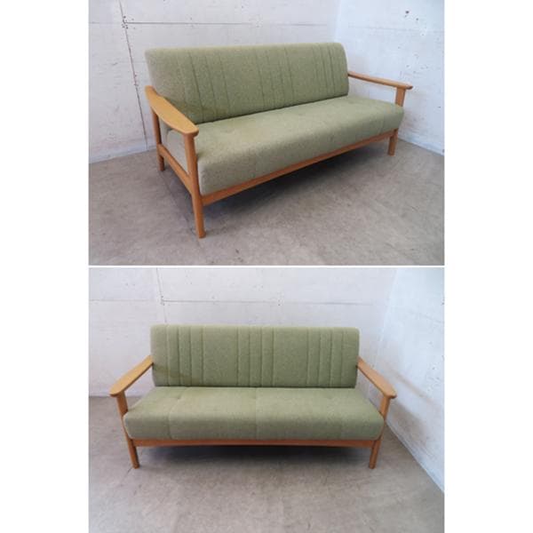 展示品■浜本工芸■No.1000■ナラ無垢材■2人掛けソファ■軽量■13.9万円