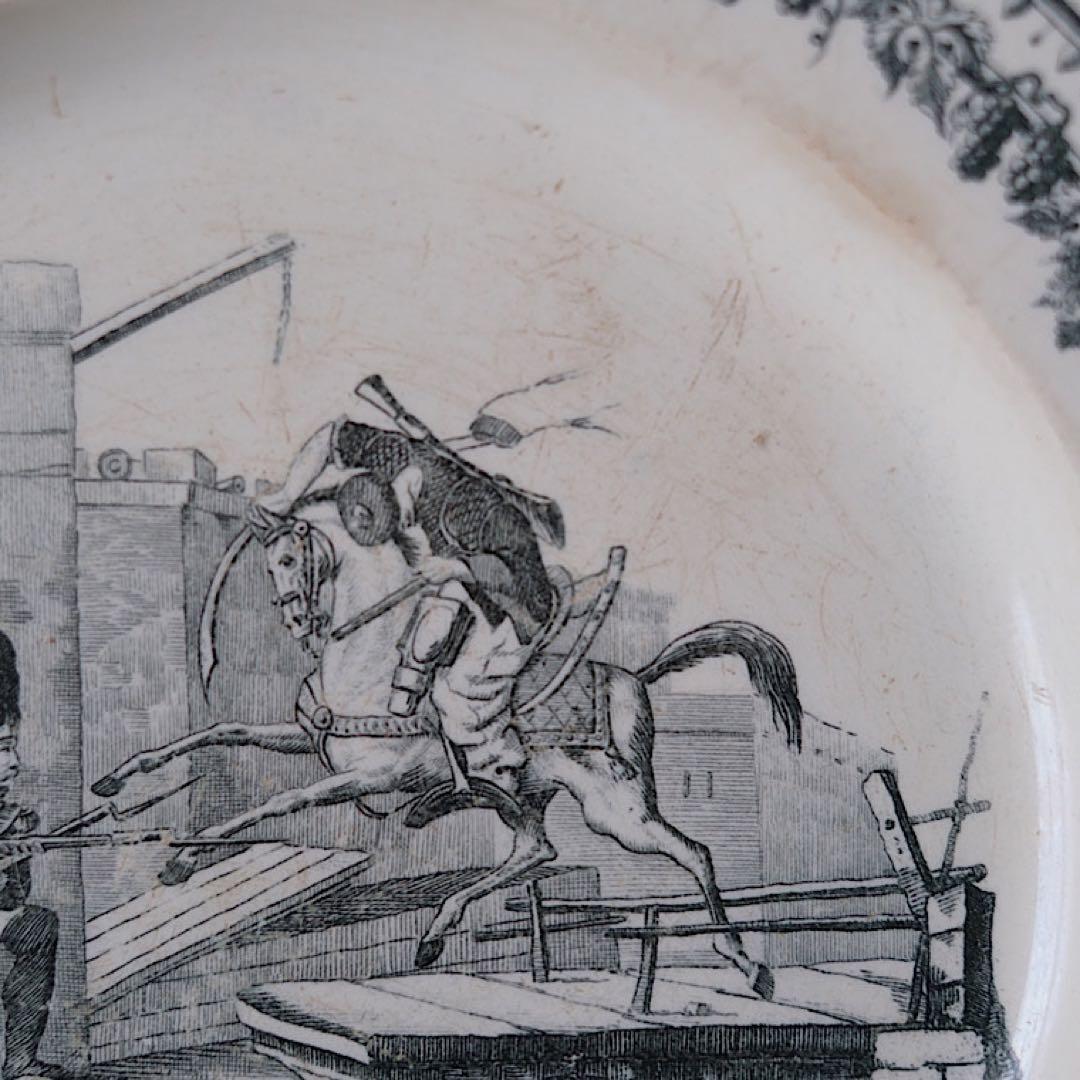 Creil/grisailleplate クレイユ窯/グリザイユプレート