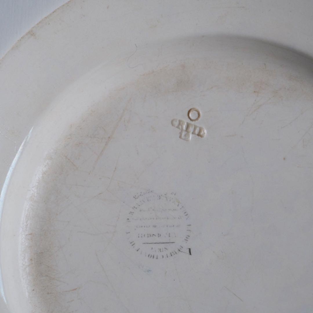 Creil/grisailleplate クレイユ窯/グリザイユプレート