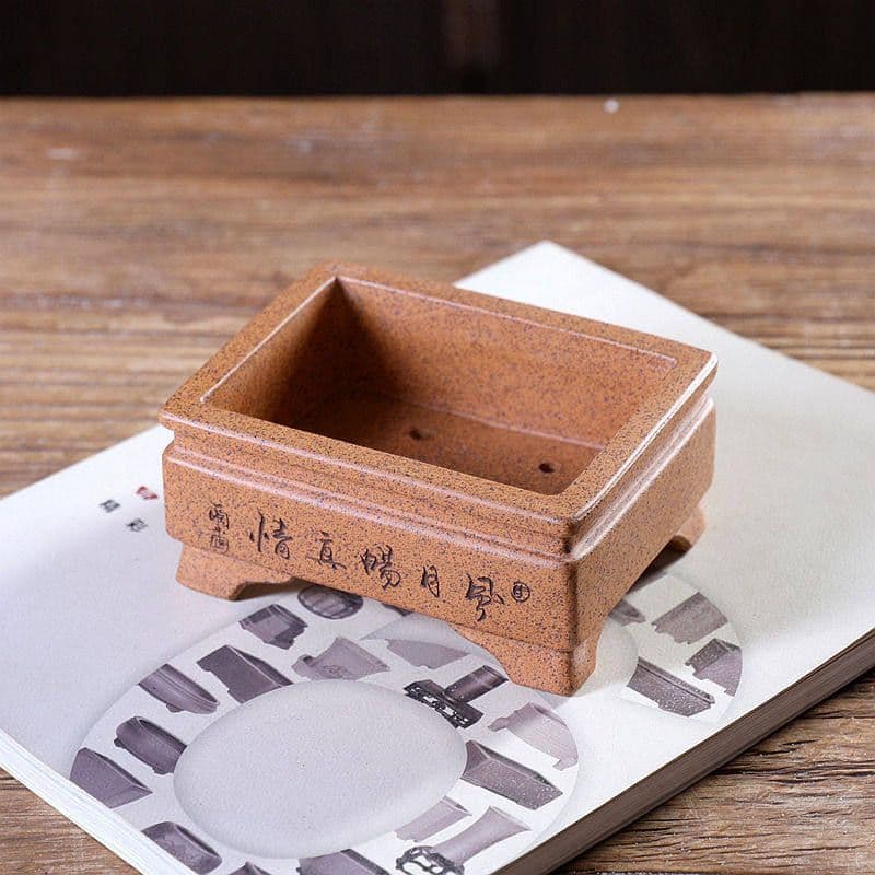 束口長方鉢 紫砂の鉢 盆栽鉢 植木鉢 小品盆栽鉢 大品盆栽鉢