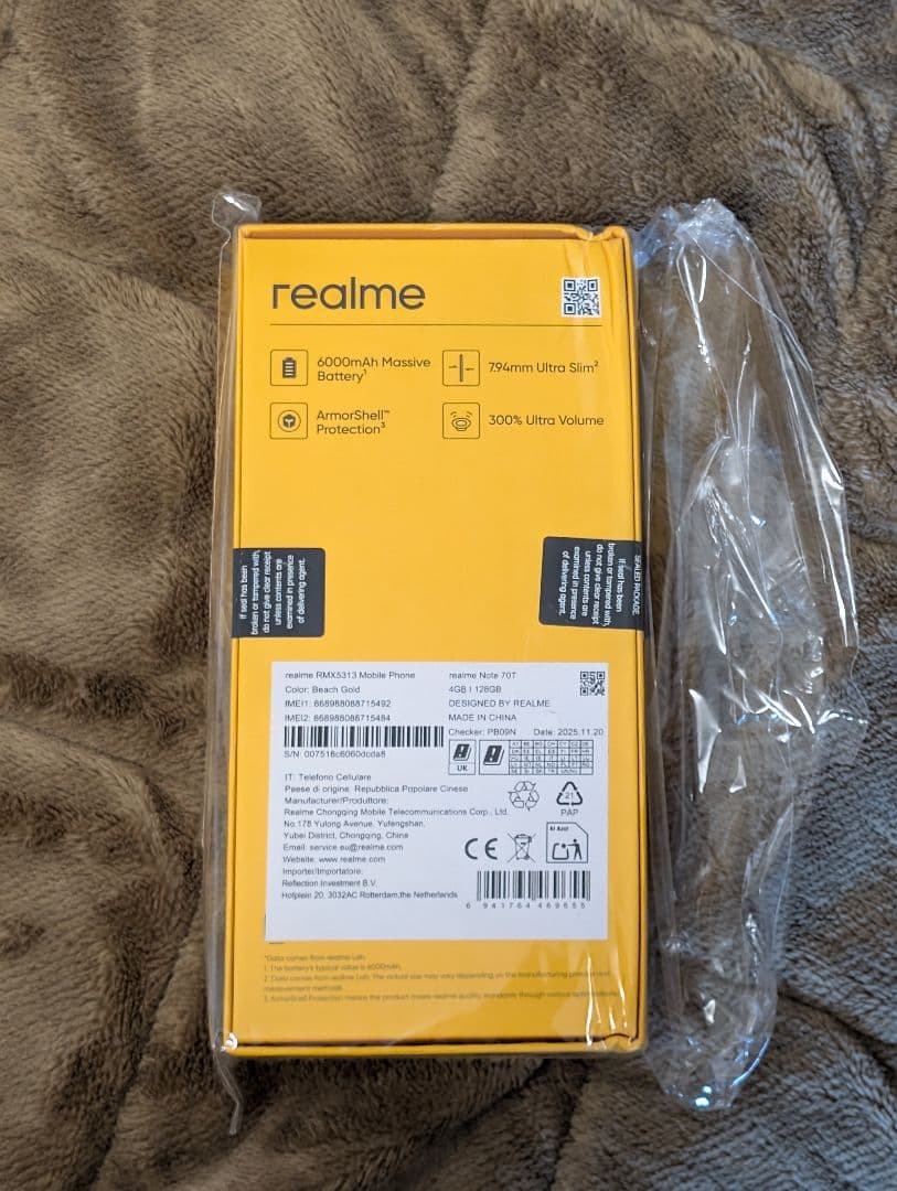 realme Note 70T 128GB ゴールド 本体