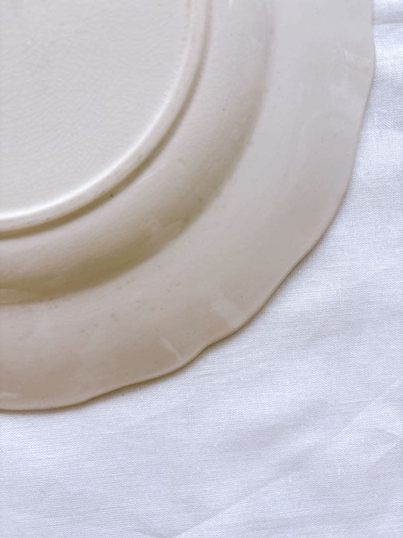 フランスアンティーク　Sarreguemines 花リム　ディナープレート⑥