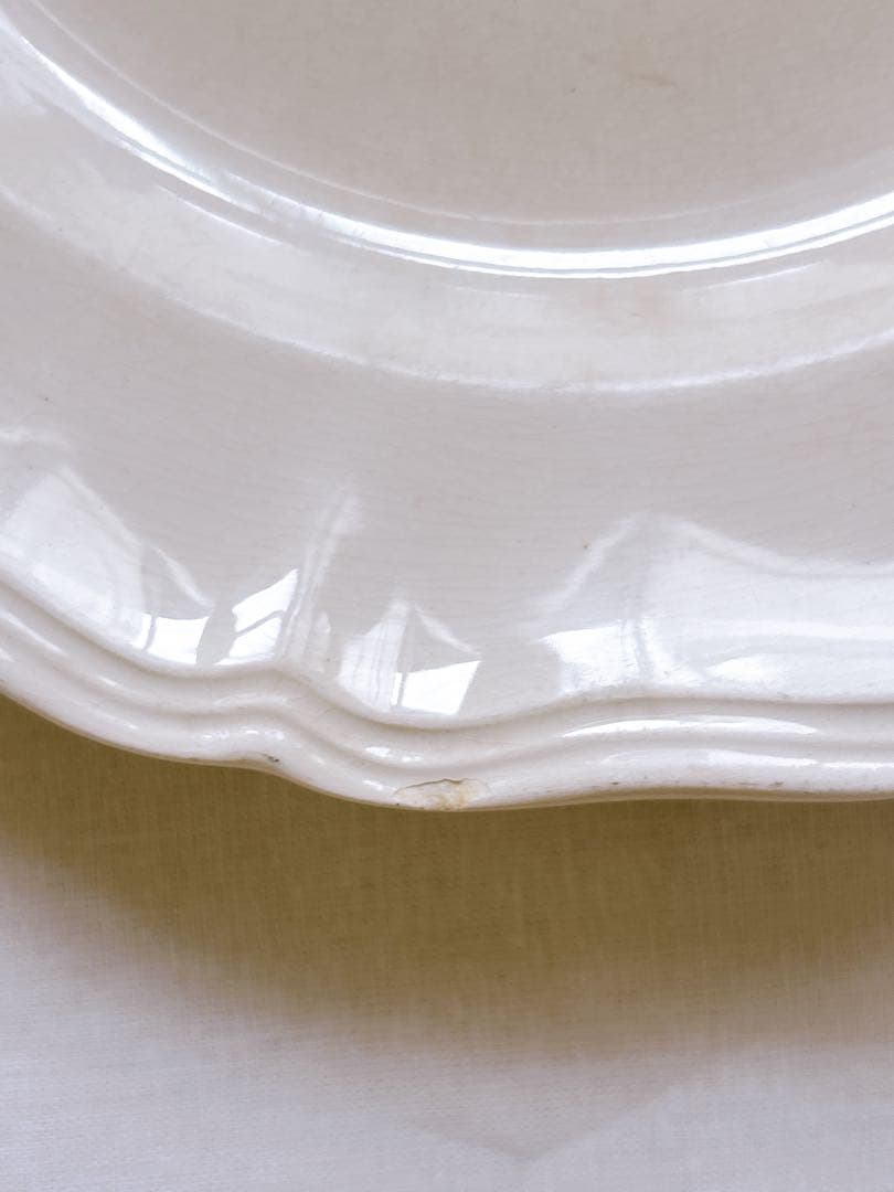 フランスアンティーク　Sarreguemines 花リム　ディナープレート⑥