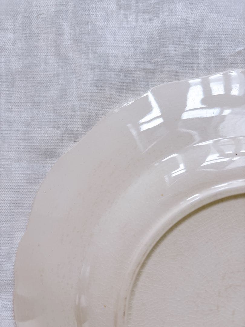 フランスアンティーク　Sarreguemines 花リム　ディナープレート⑥