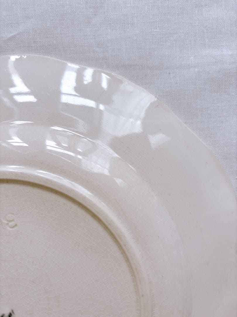 フランスアンティーク　Sarreguemines 花リム　ディナープレート⑥