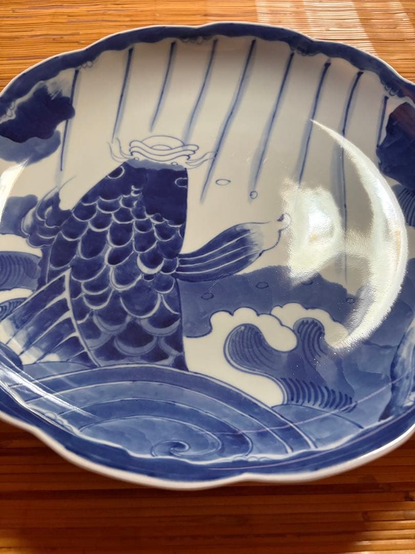 鯉の滝登り　大皿　飾り皿