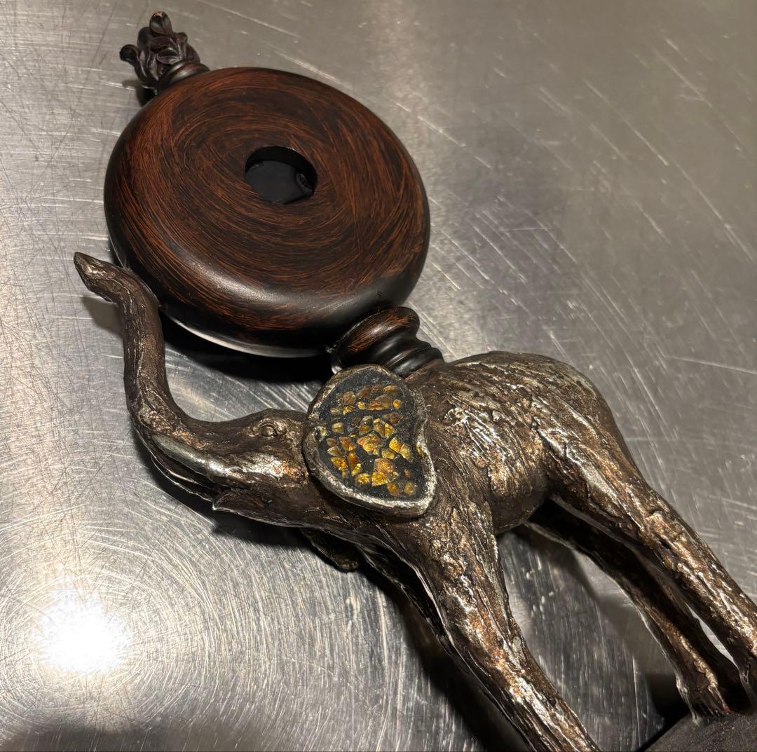 【高級家具店購入】アンティーク調 象の置時計｜アメリカンヴィンテージ　オブジェ