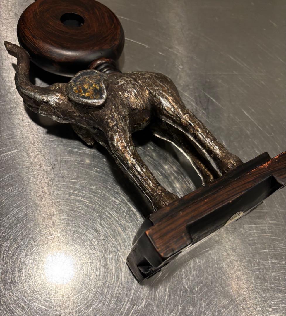 【高級家具店購入】アンティーク調 象の置時計｜アメリカンヴィンテージ　オブジェ