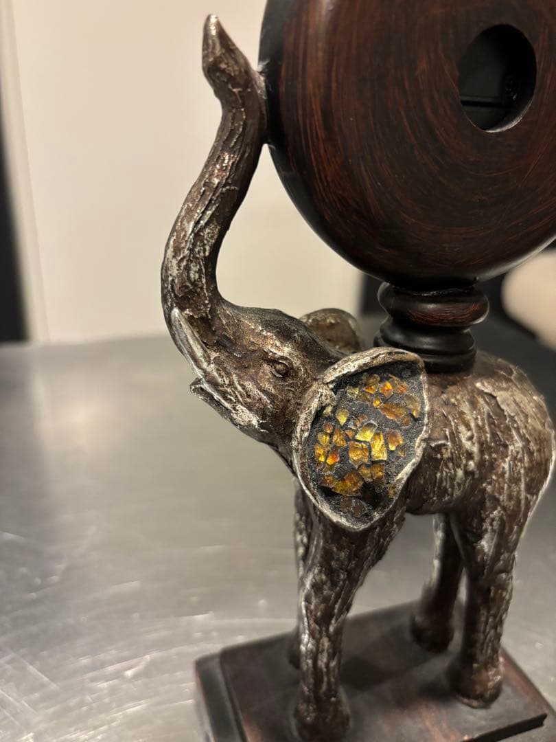 【高級家具店購入】アンティーク調 象の置時計｜アメリカンヴィンテージ　オブジェ