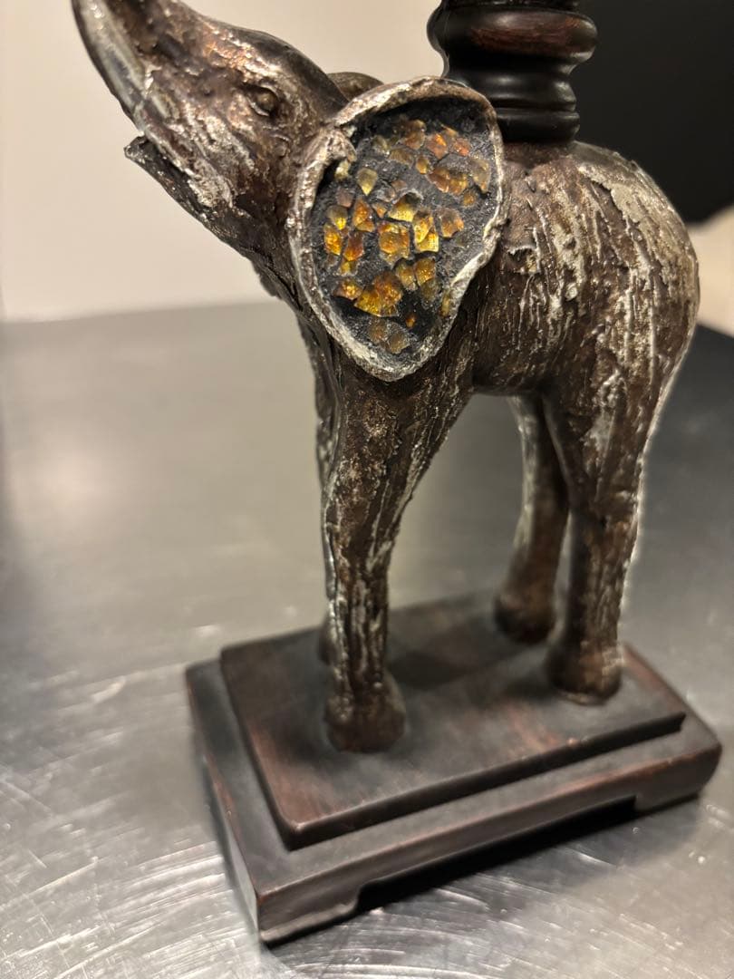 【高級家具店購入】アンティーク調 象の置時計｜アメリカンヴィンテージ　オブジェ