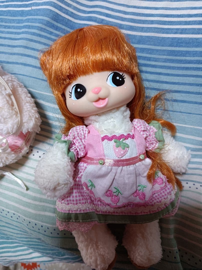 レア廃盤昭和レトロ人形ヒツジラムレム ぬいぐるみ ひつじ ピンク 赤ちゃん人形