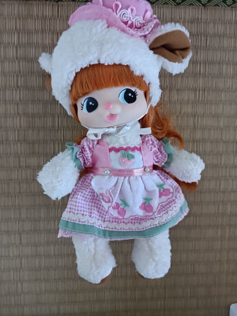 レア廃盤昭和レトロ人形ヒツジラムレム ぬいぐるみ ひつじ ピンク 赤ちゃん人形