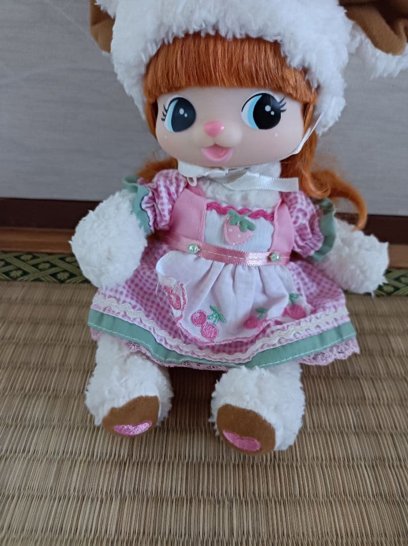 レア廃盤昭和レトロ人形ヒツジラムレム ぬいぐるみ ひつじ ピンク 赤ちゃん人形