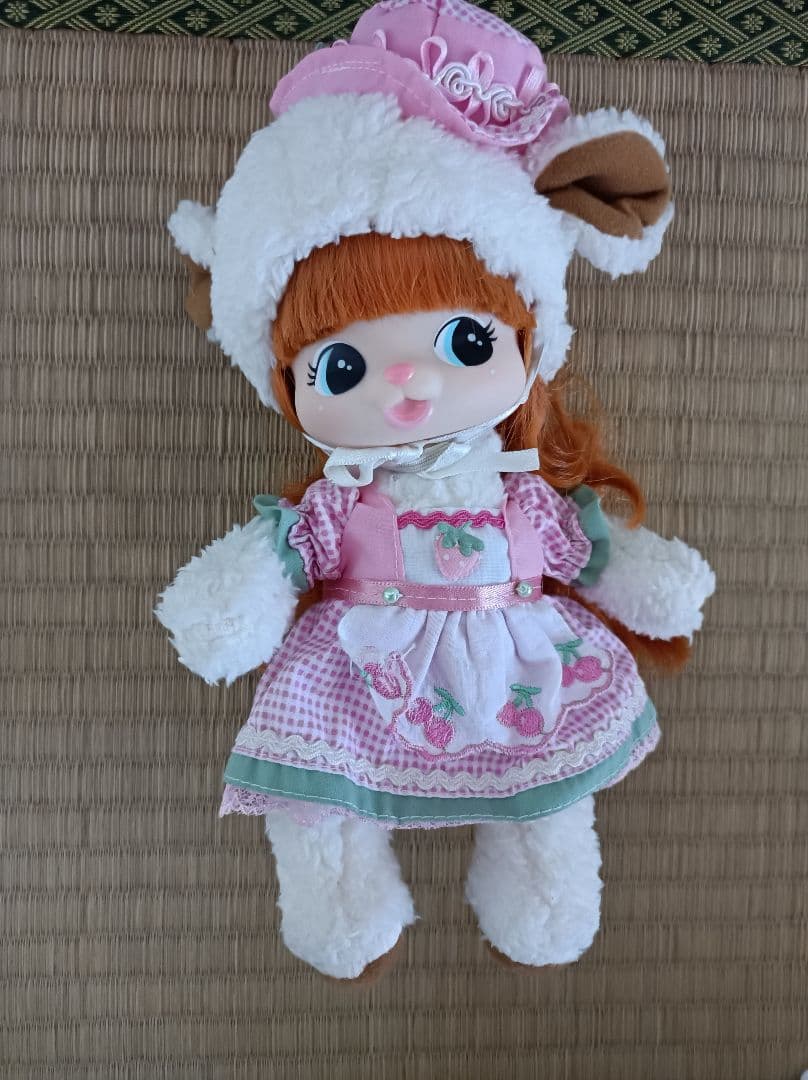 レア廃盤昭和レトロ人形ヒツジラムレム ぬいぐるみ ひつじ ピンク 赤ちゃん人形