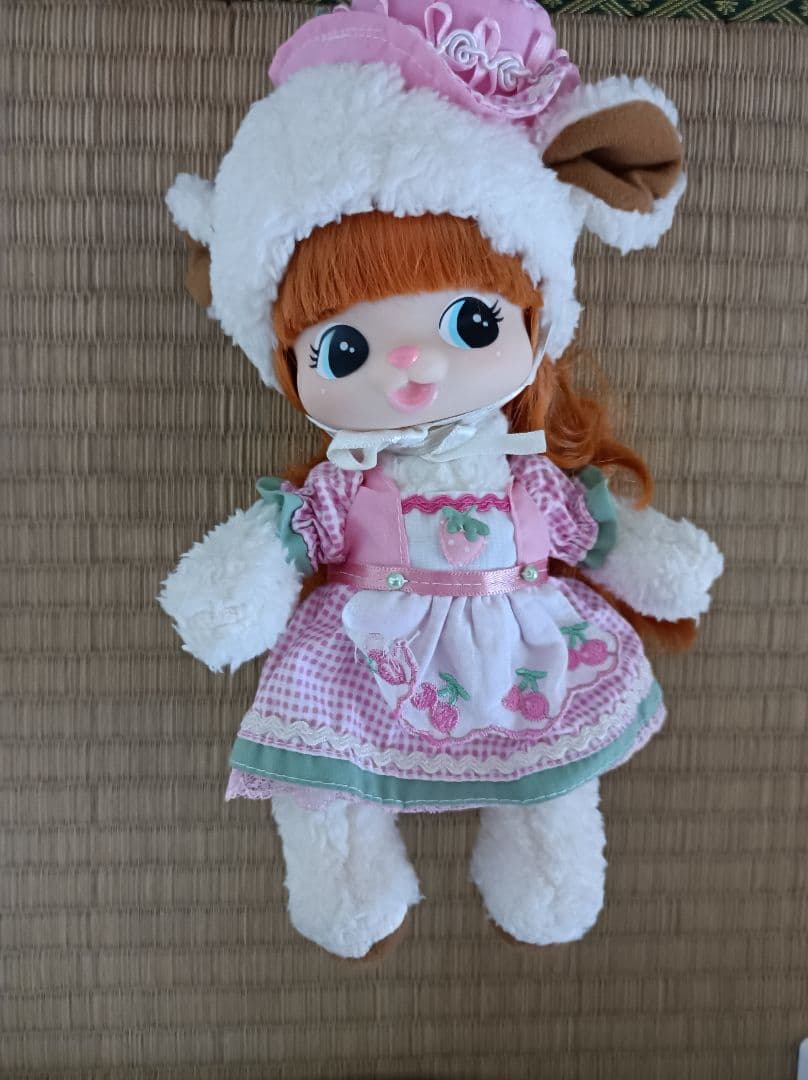 レア廃盤昭和レトロ人形ヒツジラムレム ぬいぐるみ ひつじ ピンク 赤ちゃん人形