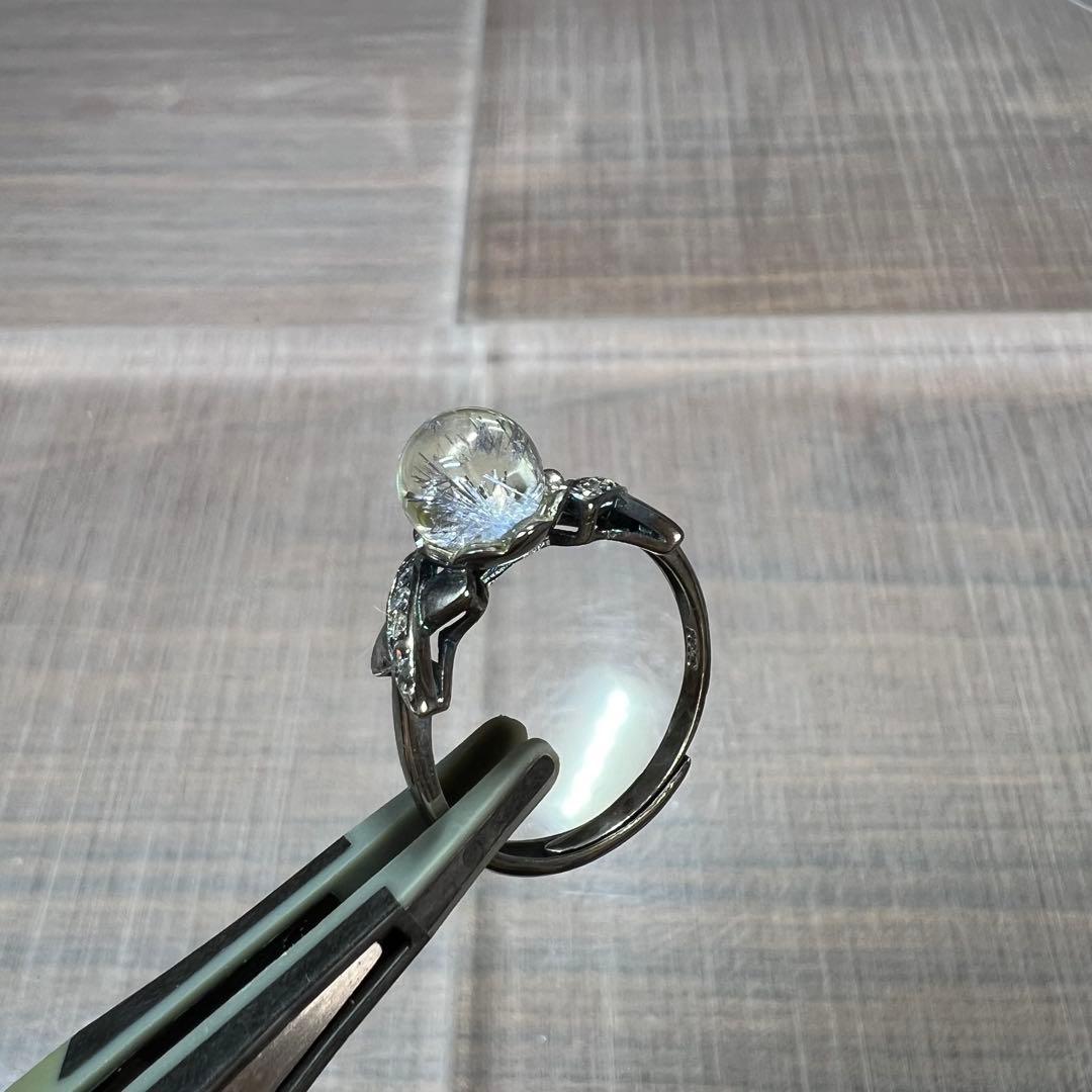 高品質　デュモルチェライト インクォーツ　リング　指輪　9