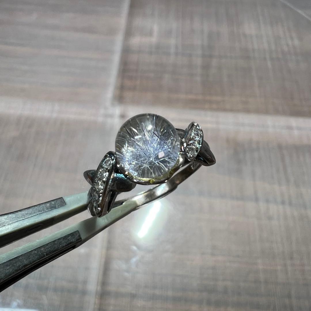 高品質　デュモルチェライト インクォーツ　リング　指輪　9