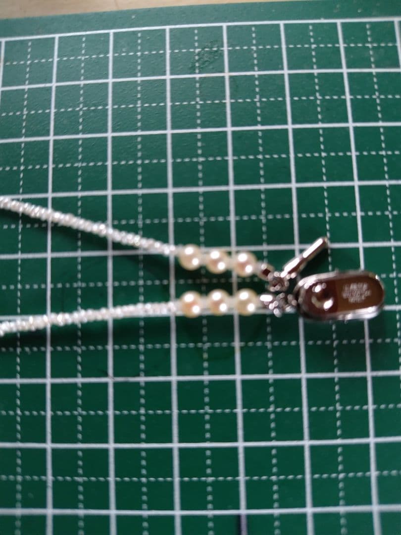 アコヤ真珠、あこや砂ケシパール、 サファイア の、オメガ風 ネックレス