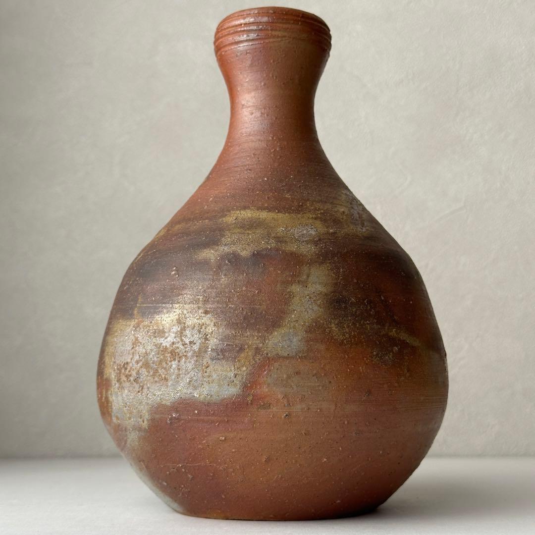 金重道明 備前 花器 徳利花入 共箱