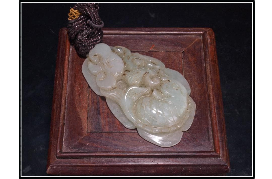 中国清時代 玉製置き物　お守り　縁起物※激安骨董品<BR> DE1569D3-3