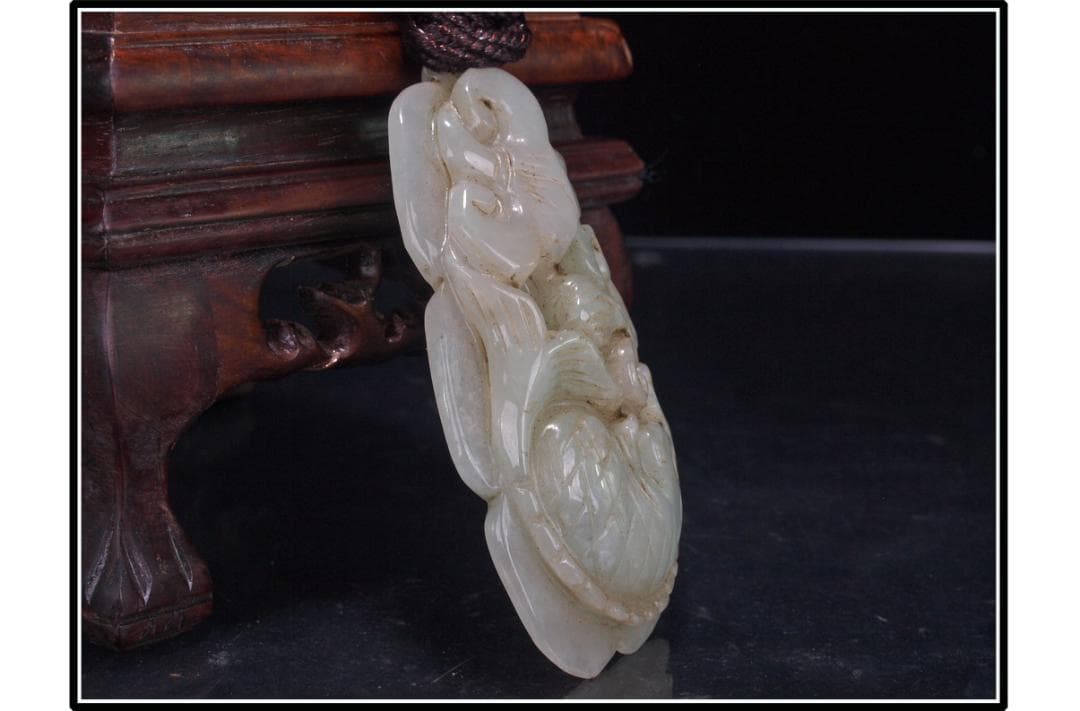 中国清時代 玉製置き物　お守り　縁起物※激安骨董品<BR> DE1569D3-3