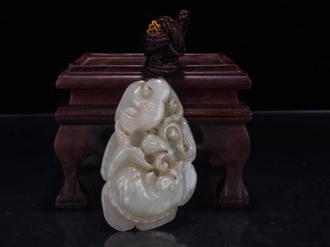 中国清時代 玉製置き物　お守り　縁起物※激安骨董品<BR> DE1569D3-3