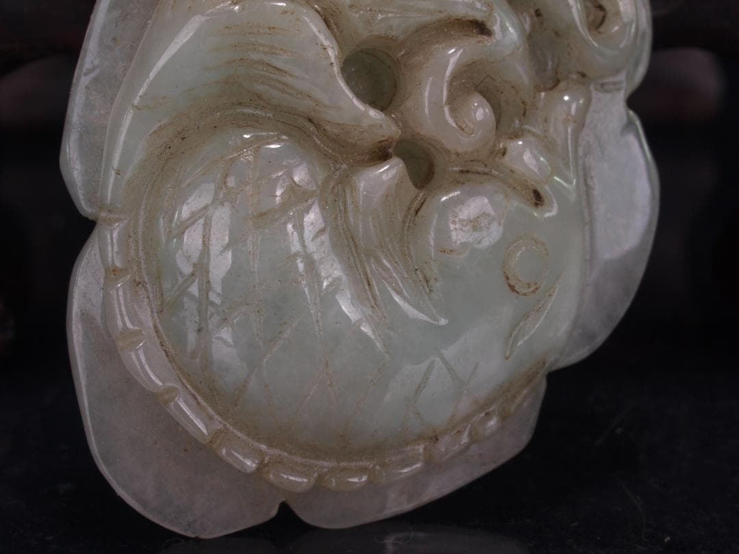 中国清時代 玉製置き物　お守り　縁起物※激安骨董品<BR> DE1569D3-3