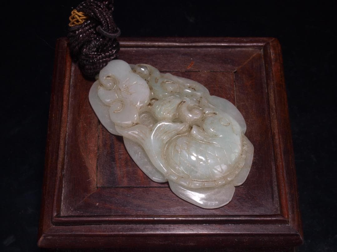 中国清時代 玉製置き物　お守り　縁起物※激安骨董品<BR> DE1569D3-3
