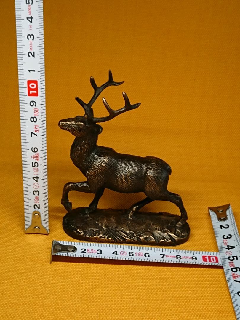 【美品】シカ　鹿　銅製　ヨーロッパ　置物　インテリア　工芸品　美術品　A2523