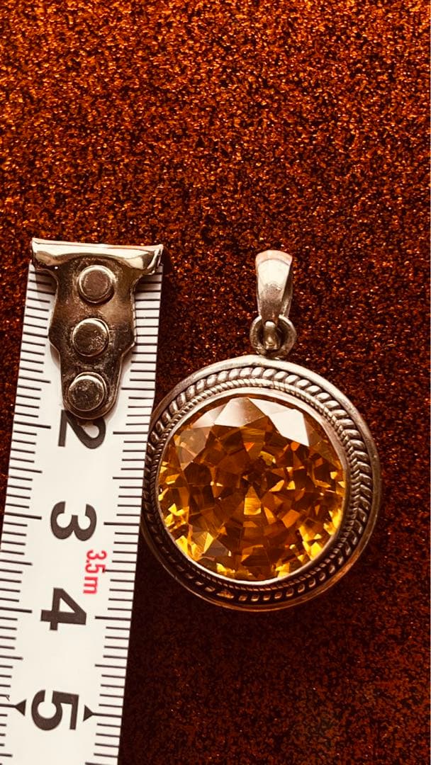 イエローシルバーペンダント 925刻印 約35mm