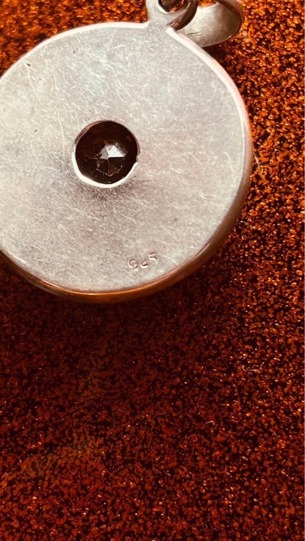 イエローシルバーペンダント 925刻印 約35mm