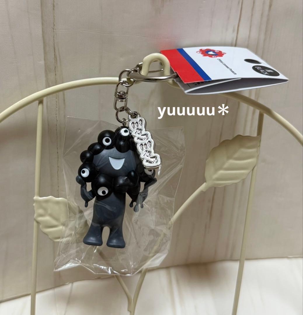 黒ミャクミャク 立体 PVC キーホルダー プレート付 万博 新品　ブラック
