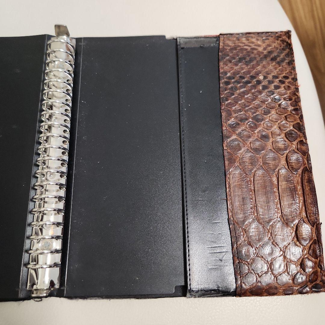 20穴用ルーズリーフバインダーカバーヘビ革（本革）