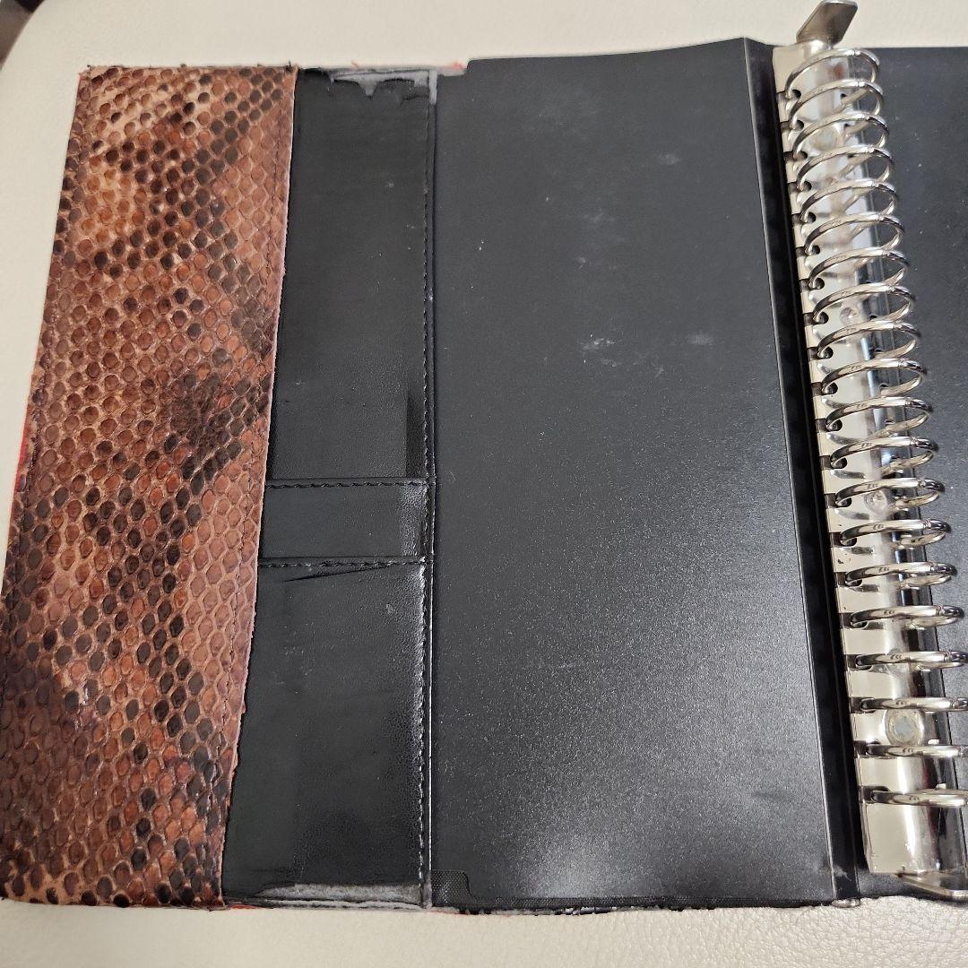 20穴用ルーズリーフバインダーカバーヘビ革（本革）