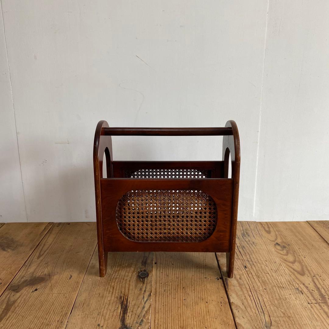 2点セット カゴ棚 マガジンラック レトロ z969