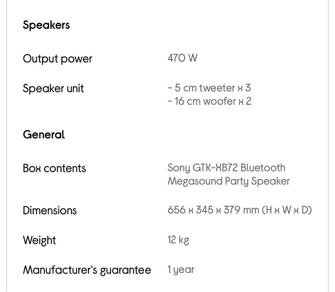 大型！パーティスピーカーSONY GTK-XB72ソニー