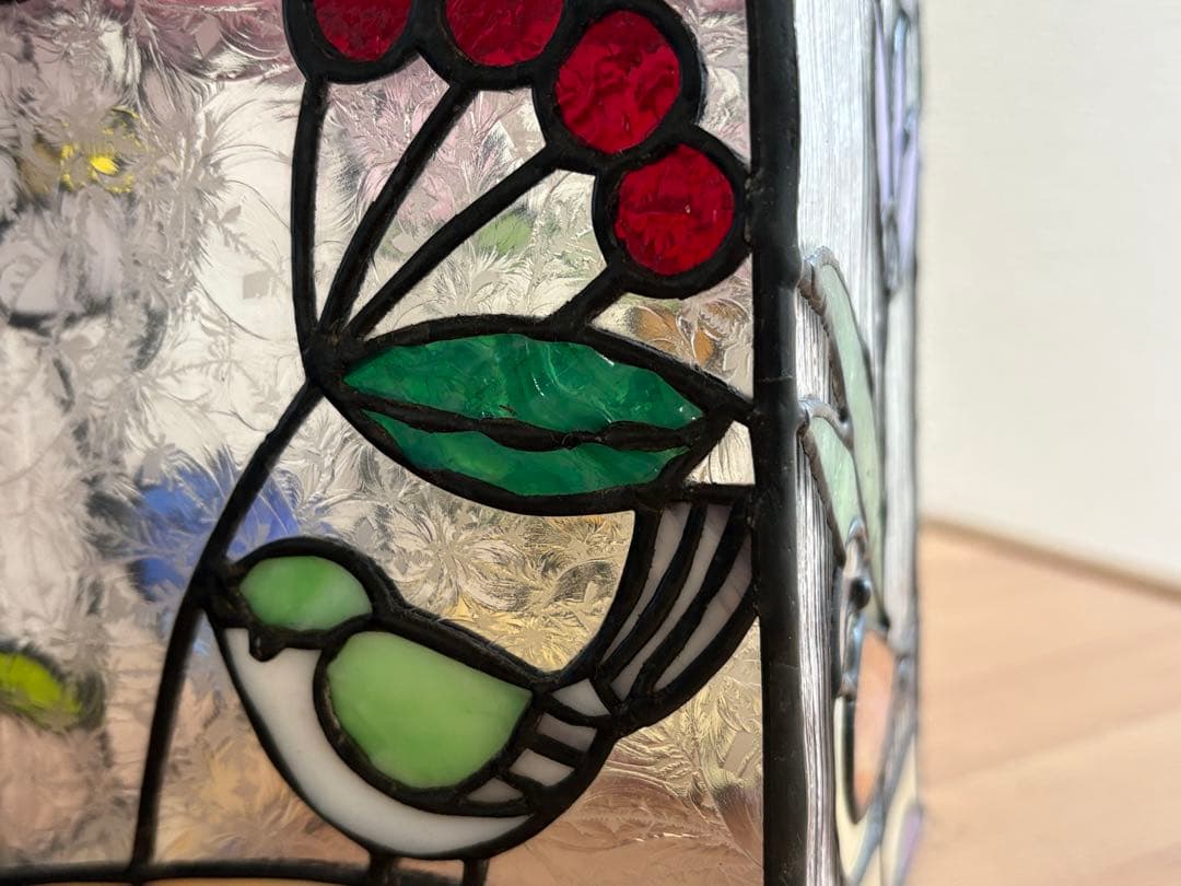 ステンドグラス＊小鳥のランプシェード