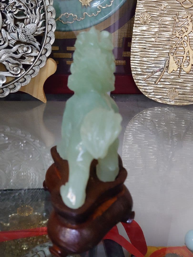 開運 龍 龍神 麒麟置き物 翡翠 彫刻 骨董品